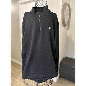 Ted Baker London Mens Half Zip Pullover 100% Cotton Sweatshirt‎ Black Sz 6 (2XL)